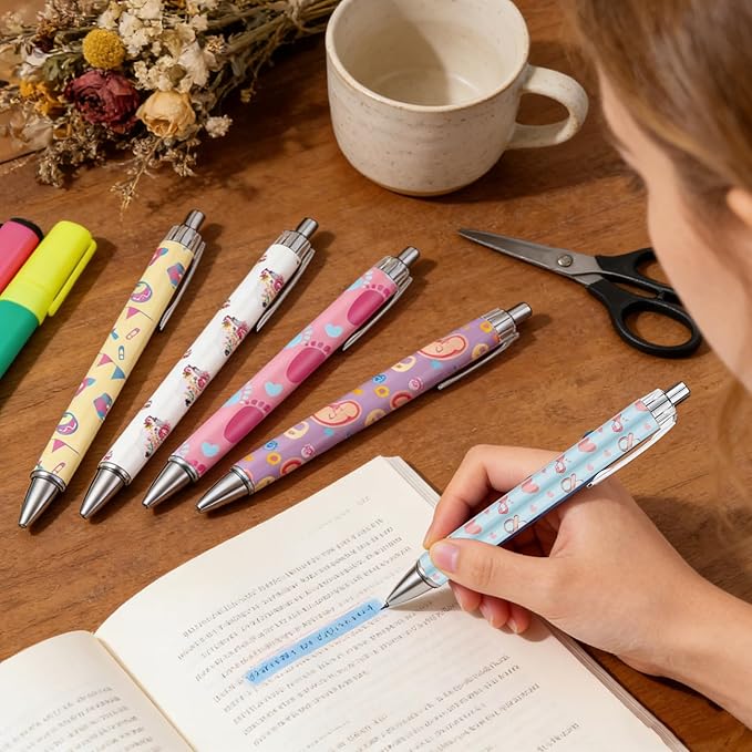 Labor and Delivery Nurse Pens Gifts 24 Pcs NICU Ballpoint Pen Set L&d Retractable Smooth Writing Ballpoint Pen Nurse OBGYN Appreciation Gift for Medical Assistants Teacher Doctor Supplies