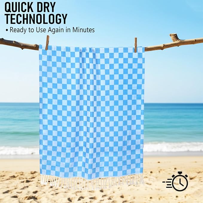 6 Pack Cotton Turkish Beach Towel Lightweight Thin Travel Vacation Essentials Oversized XL Towels Set for Pool Swim Bath Camping Cruise Accessories Absorbent Quick Dry Sand Free Bulk clearance Blanket
