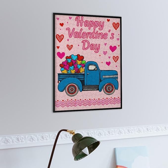Wooden Puzzle - Happy Valentine's Day Jigsaw Puzzles，Wooden Puzzles for Adults 300 Pieces Challenge Puzzles，Educational Games，Family Puzzles，Unique Gifts for Wall Art