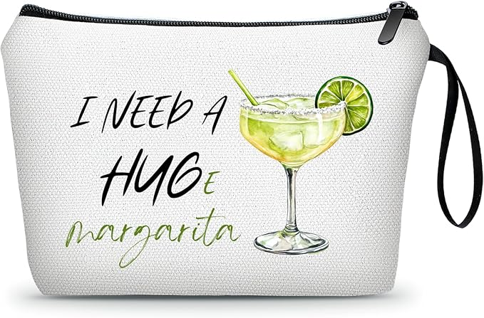 Margarita Cocktail Tequila Funny Unique Birthday Drink Gift Accessories for Women Female Coworker Friend Her Bartender Mixologist Alcohol Lover Makeup Cosmetic Bag Valentine's day