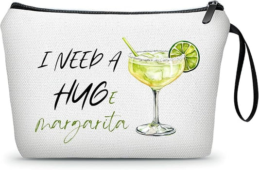 Margarita Cocktail Tequila Funny Unique Birthday Drink Gift Accessories for Women Female Coworker Friend Her Bartender Mixologist Alcohol Lover Makeup Cosmetic Bag Valentine's day