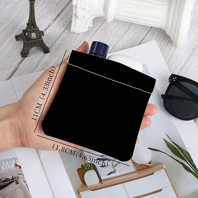 2Pcs PU Leather Small Squeeze Coin Purse Pouch Mini coin Bag Unique And Cute Wallet Cosmetic Bags Change Bag For Women Girls Men （Black