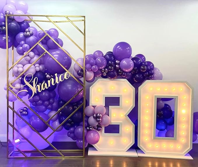 Bezente Purple Balloons 18 Inch- 30 Pack Large Thick Purple Balloons Big Round Latex Balloon for Birthday Graduation Bridal Shower Wedding Halloween Party Decorations