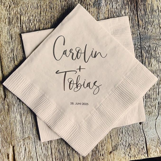 Personalized Wedding Cocktail Napkins, Customized Monogram Wedding Napkin, Custom Dinner Napkins For Bridal Shower, Engagement Party Decorations, Bridal Shower Decorations