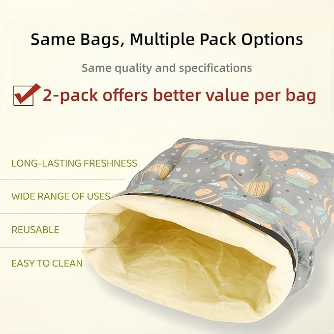 1 Pack XL Beeswax Bread Bags with Zipper Seal – Reusable Cotton Linen Waxed Bread Bags for Homemade Bread, Sourdough Storage, Eco-Friendly Bees Wax Bag Alternative to Plastic (1Pack)