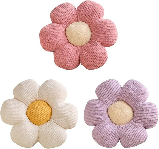 3 PCs Flower Pillow Flowers Shaped Pillow Cushion Decorative Daisy Pillow for Bed Cute Throw Pillows