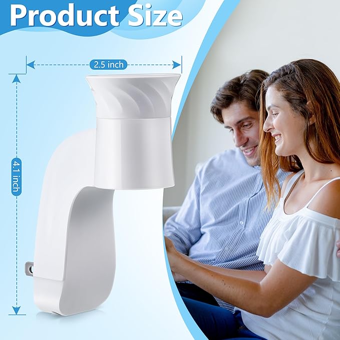 2 Pack Wall Fragrance Plug in Compatible with Bath and Body Works WallFlower Fragrances, ETL Certified, Rotatable, Precise Scent Control Fragrance Diffuser Plug for Home, Office (White)