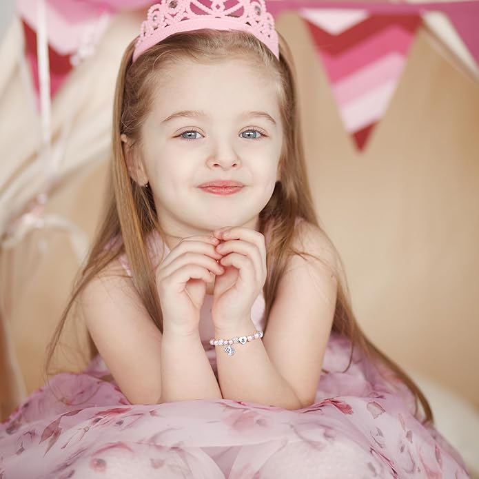 Hidepoo Valentines Gifts for Kids Girls - Unicorn Bracelets for Girls Kids, CZ Initial Unicorns Bracelet Adjustable Heart Initial Unicorn Bracelets Jewelry Birthday Gifts for Girl