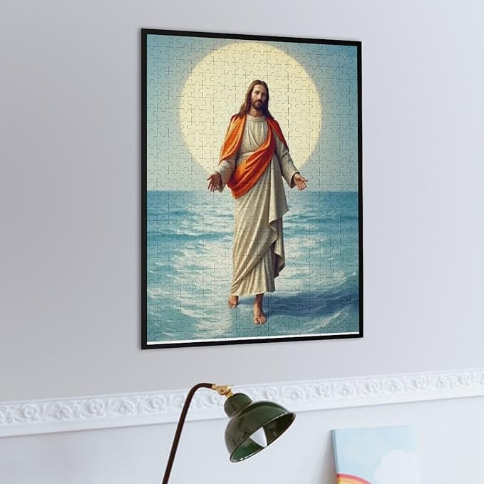 Jigsaw Puzzles for Adults 500 Piece - Jesus Walk On Sea Wooden Puzzle，Stress Relief Games，Funny Puzzle，Unique Gifts for Wall Art ，Family Puzzles，Educational Games，Challenge Puzzles