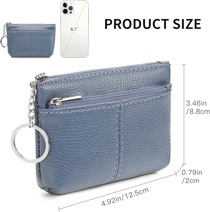 SENDEFN Leather Coin Purse for Women Small KeyChain Change Pouch Credit Card Holder