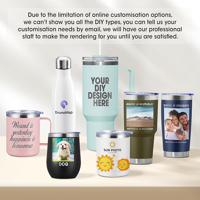 Personalized Custom Tumbler Print in USA 12oz 50Pcs Stainless Steel Travel Coffee Cup with Lid & Straw Double Wall Insulated Mug With Colorful Text Logo Photo