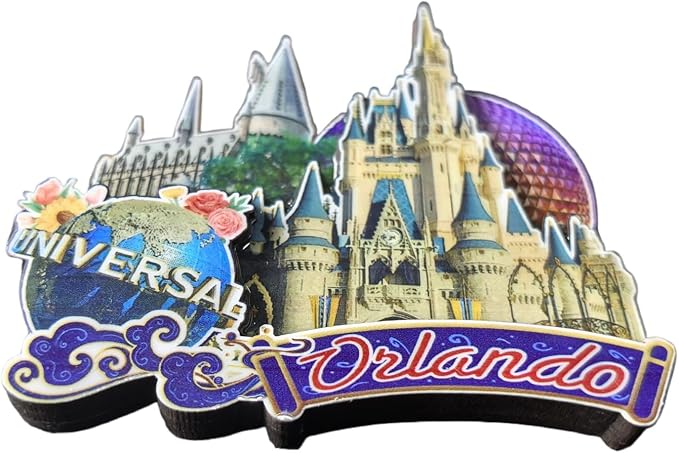 Orlando USA 3D Refrigerator Magnet Tourist Souvenirs Wood Magnetic Stickers Orlando Fridge Magnet Home & Kitchen Decoration from China