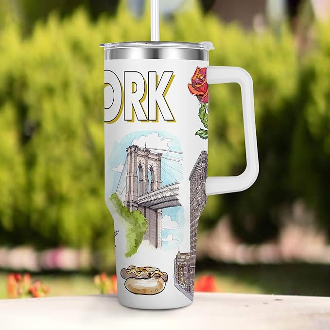 City Tumbler 40oz,Stainless Steel Water Bottle for Hot & Cold Beverages-City Gift Idea (New york)