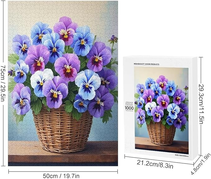 Adult Wooden Puzzle 1000 Pieces - Flowers Fantasy Theme Jigsaw Puzzles， Exquisite Art Design，for Puzzles Challengers and Enthusiasts，Puzzle Games for Children and Adults