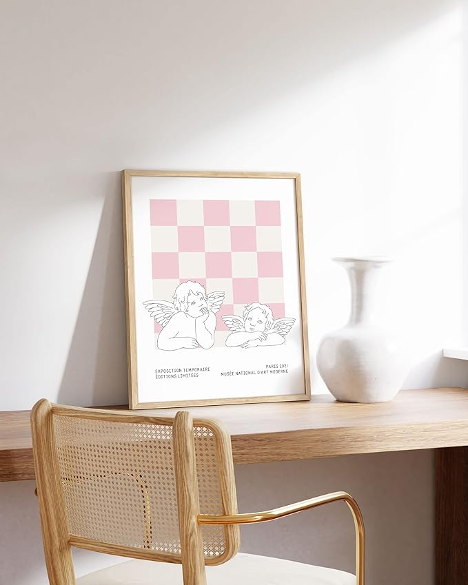 HAUS AND HUES Pink Wall Art – Danish Pastel Aesthetic Posters, Trendy Room Decor, Cute Pink Posters, Cool Wall Art (Unframed, 16x20)