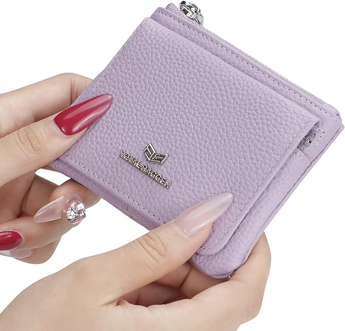 Royal Bagger Genuine Leather Women's Coin Purse - RFID Blocking Small Wallet, Casual Zipper Change Pouch for Daily Use 3200 (Khaki)