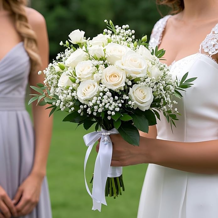Ralukiia Something Blue Angel Memory Bouquet Charm, Wedding Day Hug from Heaven, Guardian Angel Charm, Memorial Gift for Bride, Wedding Gift from Deceased Mom or Dad, Remembrance Gifts