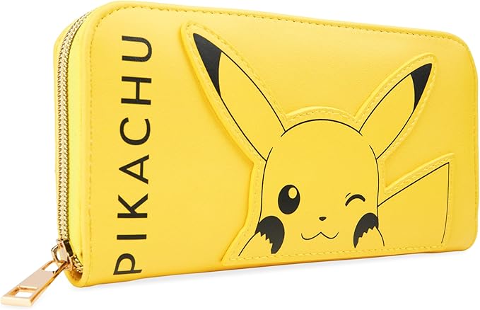 Pokemon Purses for Women Teenagers Girls - Large Ladies Purse with Card Slots Zipped Coin Pouch Travel - Gifts for Her