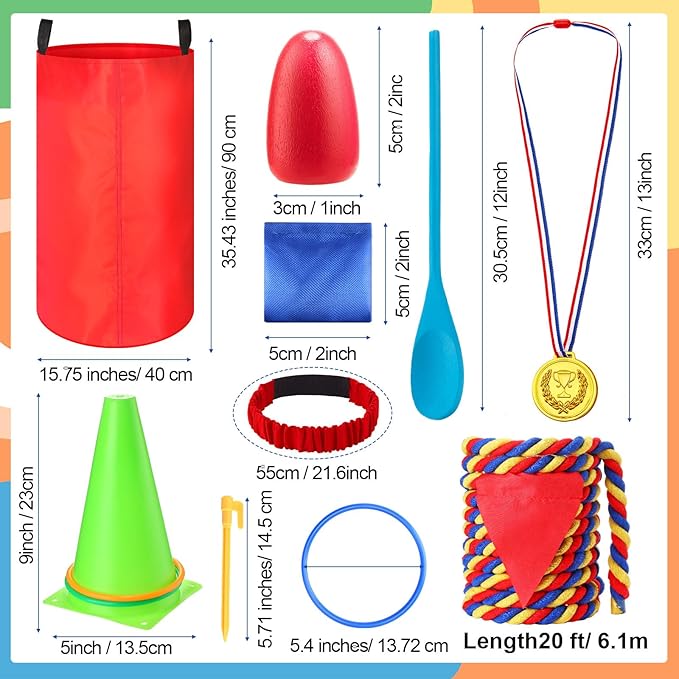 Wettarn 70 Pcs Christmas Indoor Games Potato Sack Race Bags for Teens Adult Egg Spoon Bean Bags Ring Toss 3 Legged Relay Race Tug of War Rope Family Reunions Games for Christmas Eve Celebrations