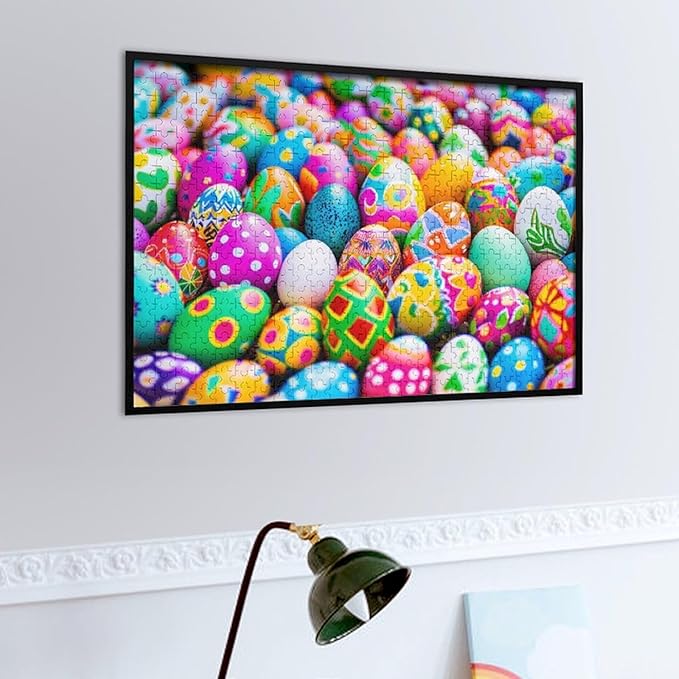 Wooden Puzzle - Easter Eggs Jigsaw Puzzles，Wooden Puzzles for Adults 500 Pieces Challenge Puzzles，Educational Games，Family Puzzles，Unique Gifts for Wall Art,Funnny Puzzles