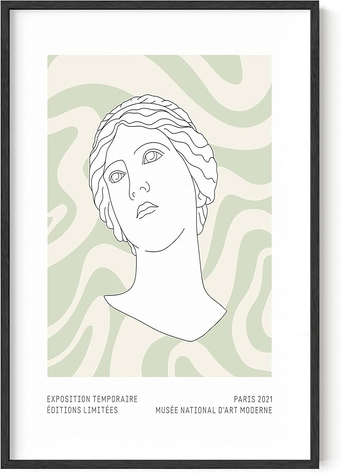 HAUS AND HUES Green Posters for Room Aesthetic – Sage Green Wall Art, Danish Pastel Room Decor, Geometric Green Print for Bedroom (Unframed, 24" x 36")