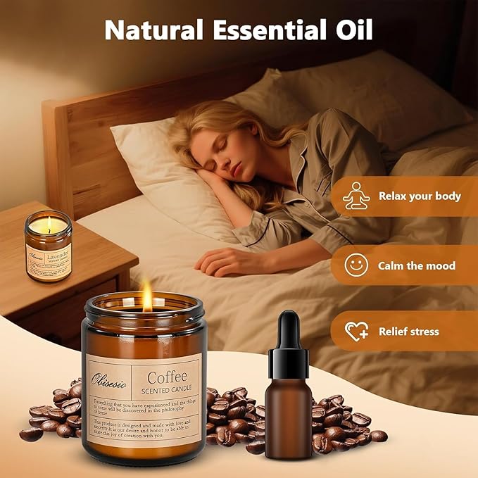 Coffee-Scented Candles,Aromatherapy Candels,Home Fragrance Candes,Soy Wax Candle Gifts-Perfect For Living Room And Bedroom.They Soothe The Mind And Freshen The Air—Making Them An Excellent Gift Choice