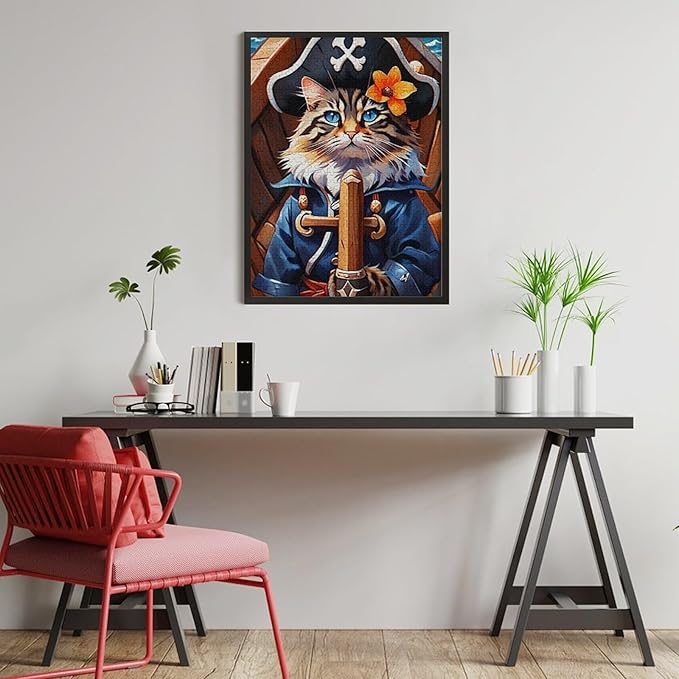 Wooden Puzzle - Classic Pirate Cat Leader Jigsaw Puzzles，Wooden Puzzles for Adults 500 Pieces Challenge Puzzles，Educational Games，Family Puzzles，Unique Gifts for Wall Art