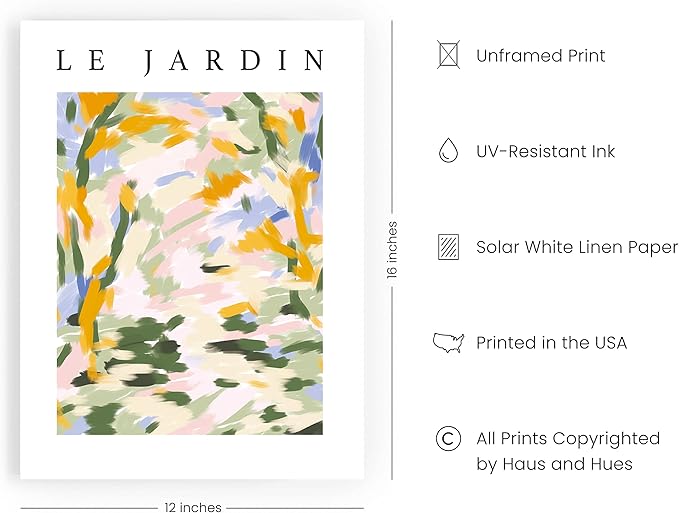 HAUS AND HUES Impressionist Art Posters, Danish Pastel Wall Decor, Artsy Aesthetic Prints, Art Exhibition Poster (Unframed, 12x16)
