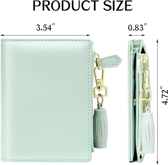 GEEAD Small Wallets for Women Bifold Slim Coin Purse Zipper ID Card Holder