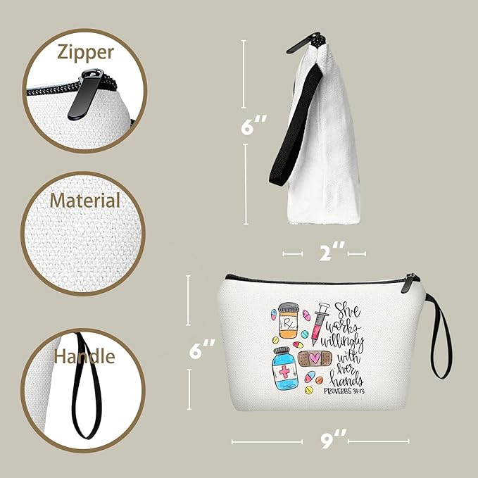 Pharmacist Pharmacy Thank You Funny Graduation Gifts for Women Pharmacists Technician Female Friend Doctor Nurse Travel Cosmetic Pouch Christmas