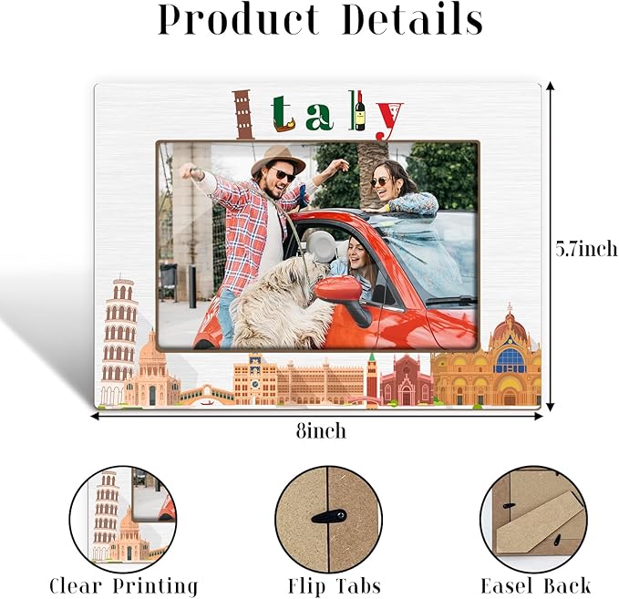 Italy Picture Frames, Italy Souvenirs, Tabletop Picture Frames for Honeymoon Gifts For Couples, Italian Gifts For Women, Home Office Living Room Table Decorative Supplies, Tabletop Display-33