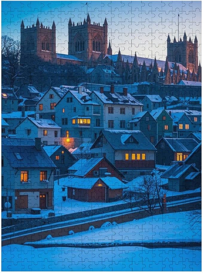 Adult Wooden Puzzle 500 Pieces - Durham Castle and Cathedral Theme Jigsaw Puzzles， Exquisite Art Design，for Puzzles Challengers and Enthusiasts，Puzzle Games for Children and Adults