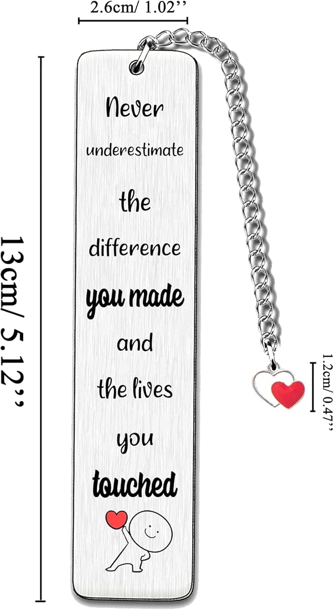 Bookmarks Teachers Day Thank You Gifts Bookmark Appreciate Dad Mum Grandma Grandpa Birthday Present Auntie Uncle Thanks Happy Retirement Master Teacher Christmas Keepsakes (Never Underestimate)
