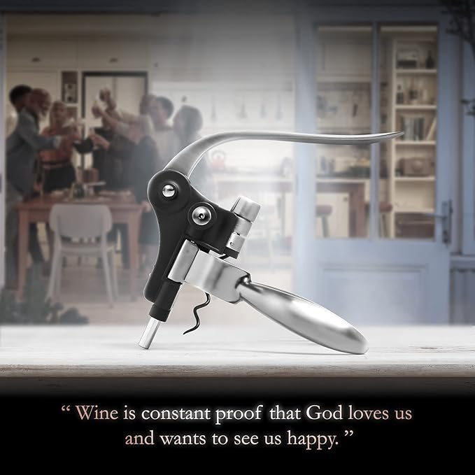 Wine Bottle Opener Corkscrew Set – Luxiluxy [2024 upgraded, does NOT break!] Including Foil Cutter, Bottle Stopper, Opener Stand and Extra Spiral - corkscrews wine opener set- wine opener kit