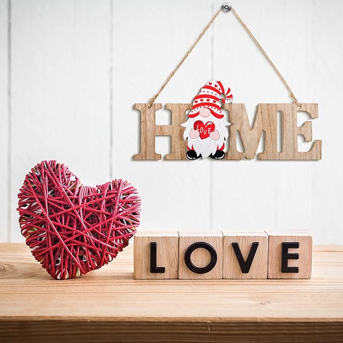 Yookeer 13 Pcs Interchangeable Gnome Home Sign Wood 3D Christmas Winter Seasonal Door Decor Rustic Farmhouse Home Decoration for Holiday Wall Decor Gift(Wood Color)