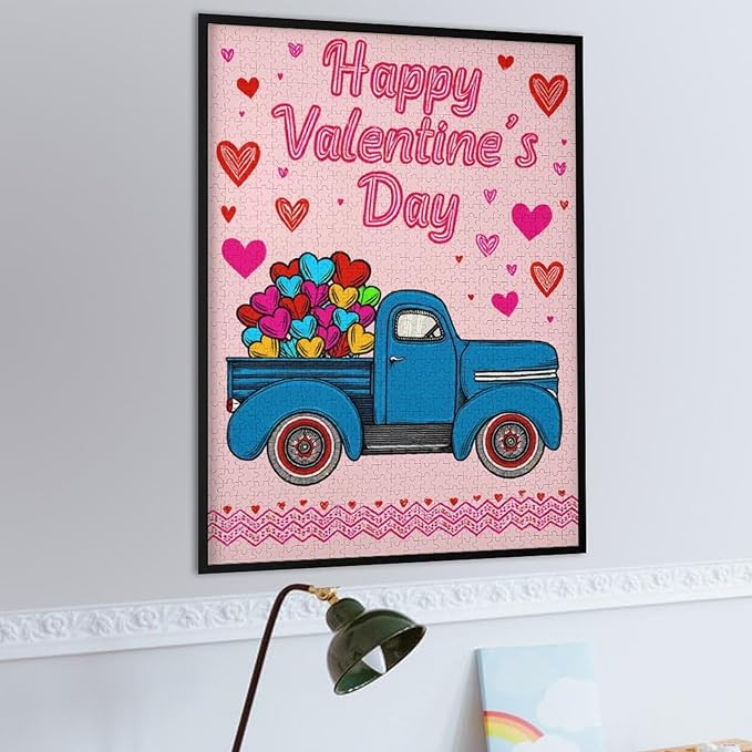 Wooden Puzzle - Happy Valentine's Day Jigsaw Puzzles，Wooden Puzzles for Adults 1000 Pieces Challenge Puzzles，Educational Games，Family Puzzles，Unique Gifts for Wall Art