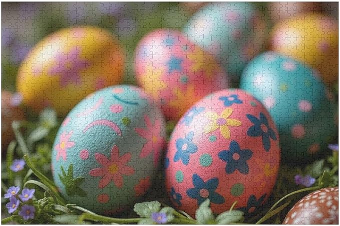 Wooden Puzzle - Easter Eggs Jigsaw Puzzles，Wooden Puzzles for Adults 1000 Pieces Challenge Puzzles，Educational Games，Family Puzzles，Unique Gifts for Wall Art,Funnny Puzzles