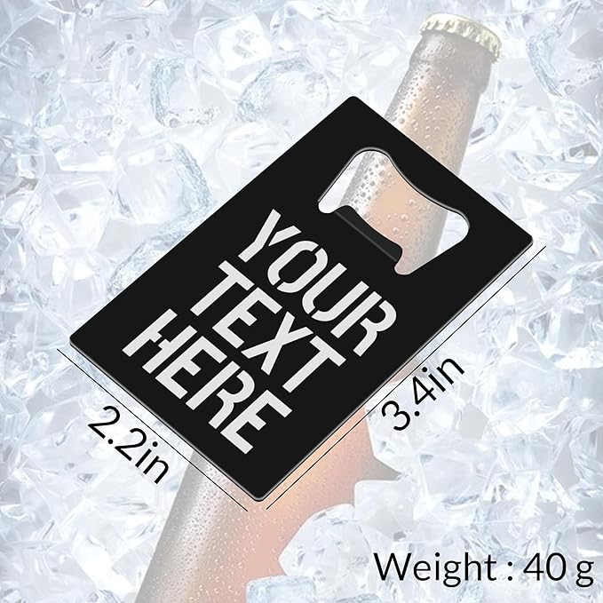 5-100 Personalized Credit Card Bottle Opener,Custom Engrave Name/LOGO/Text,Good for Wedding Favors Events gifts Brewery Bar Party Restaurant (Black)