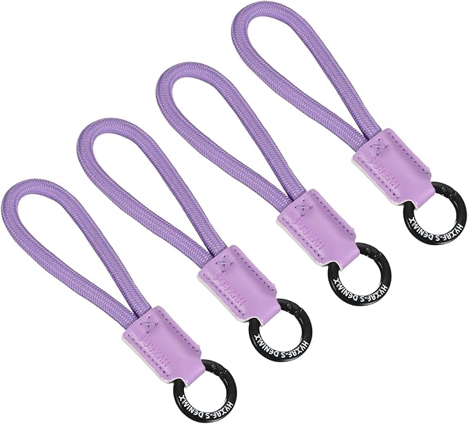 PATIKIL Handmade Cowhide Key Chain,Stylish Bag Pendant Leather Car Key Lanyard Mobile Phone Keychain Accessories, 4 Pack