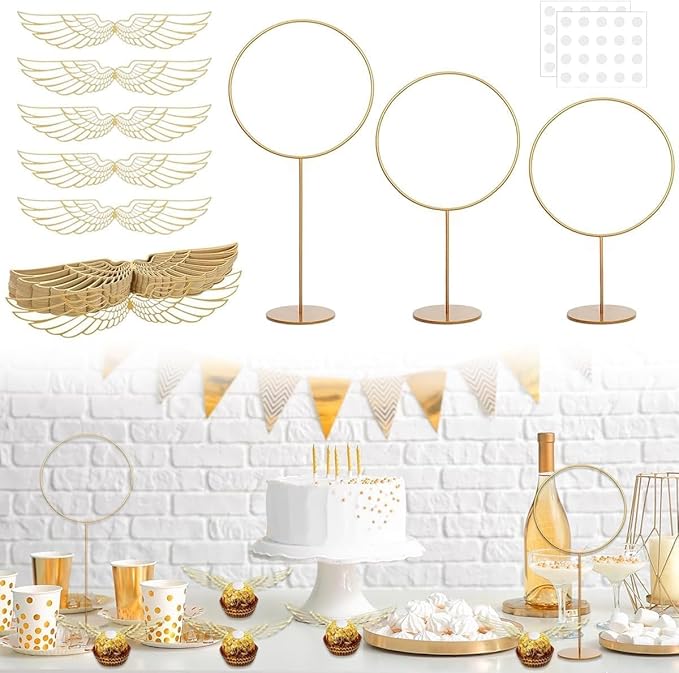 103 Pcs Wizard Party Chocolate Decoration, with 3 PCS Gold Goal Posts, 50Pcs Golden Wings Chocolate Wafer Cupcake Toppers with 50Pcs Glue Point for Birthday Wizard Theme Party Supplies