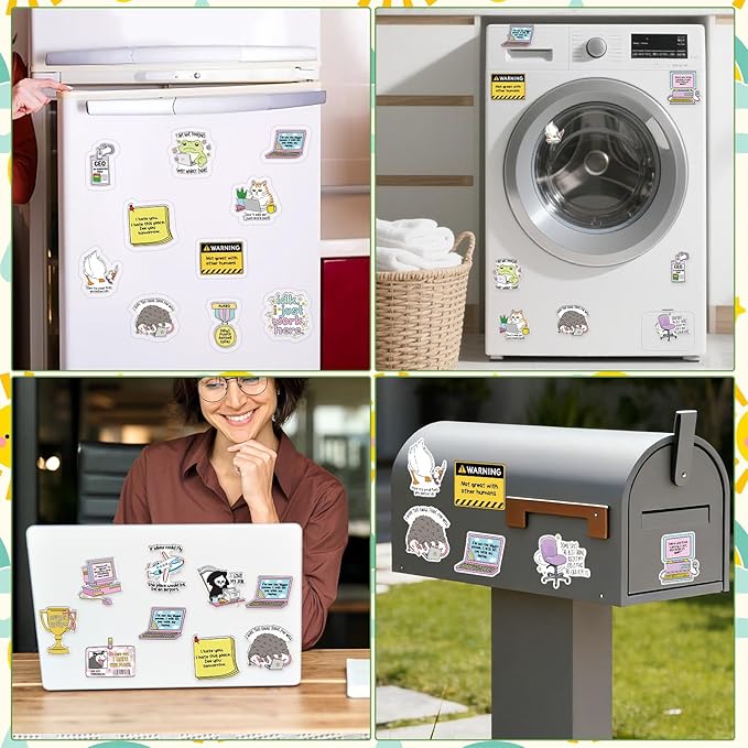 Funny Fridge Magnet Stickers - 20 Pcs Sarcastic Office Refrigerator Magnet Sarcastic Cute Weird Fun Meme Refrigerator Stickers for Home Kitchen Office Cruise Locker Mailbox Door Decor