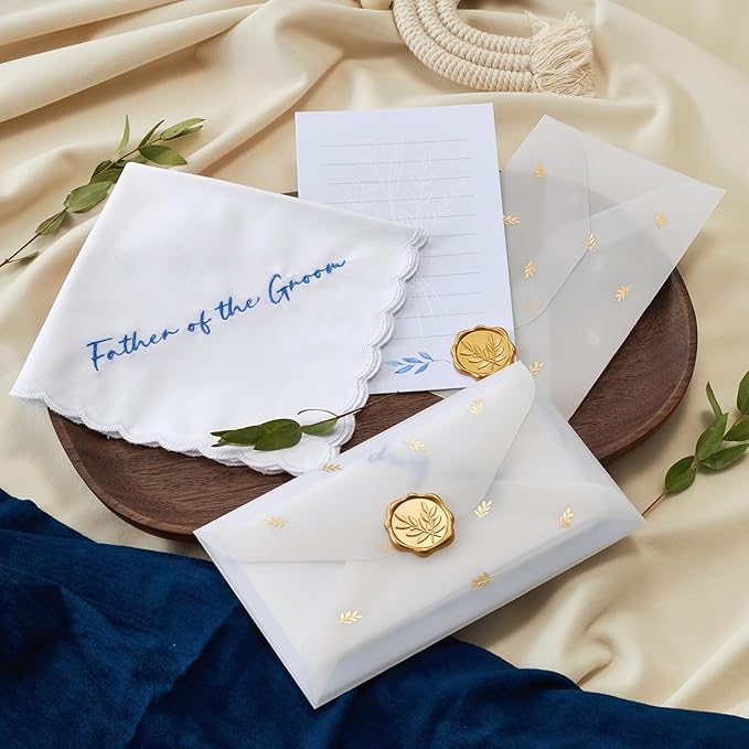 Truliva Wedding Gifts: Mother & Father of the Bride Handkerchiefs, Something Blue
