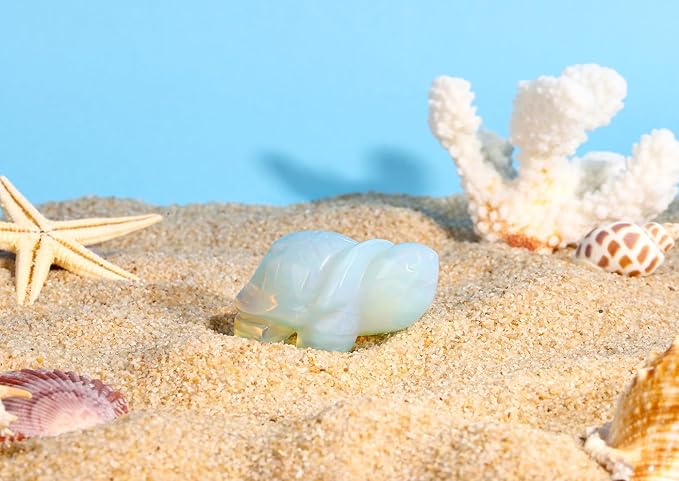 DUQGUHO 2" Travel Turtle Gift Decor Crystals Figurines Opal Crystal Best Turtles Travels Gifts for Women Traveling Travelers Cute Decorations