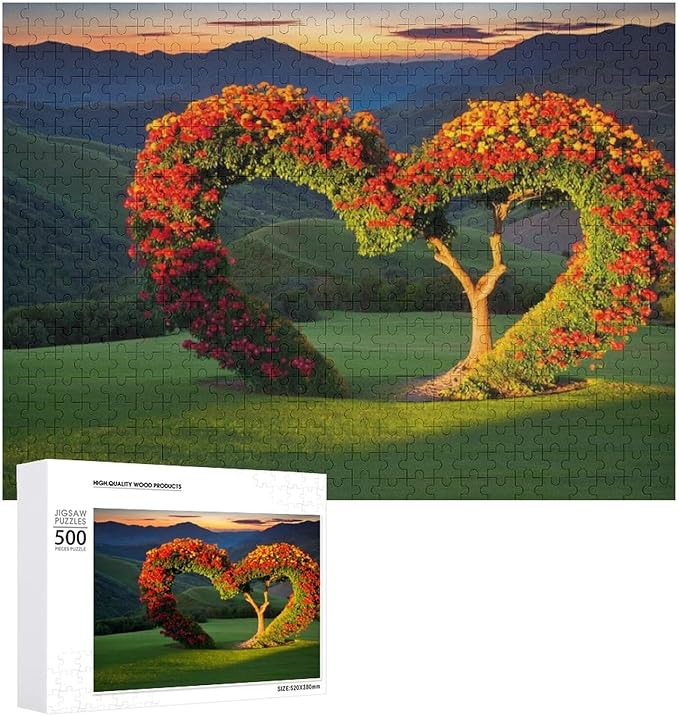 Wooden Puzzle - Tree of Love Wooden Puzzles for Adults 500 Pieces Challenge Puzzles，Educational Games，Family Puzzles，Unique Gifts for Wall Art ，Funny Puzzles