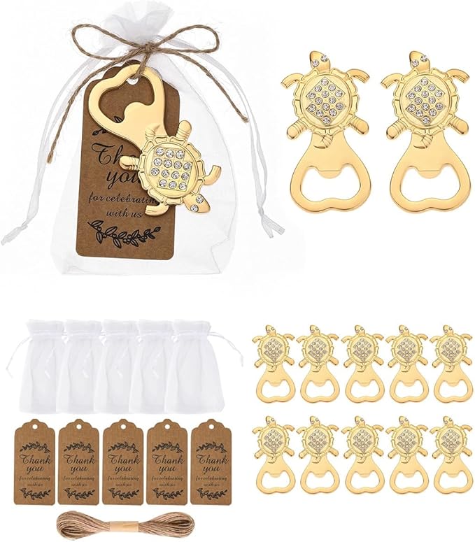 12PCS Nautical Keepsake Bottle Openers Hawaiian-Summer Beach Pool Party-Decor Nautical Wedding Birthday Beach Bridal Shower Favors Gender Reavel Party Gift for Guest (12,turtle)