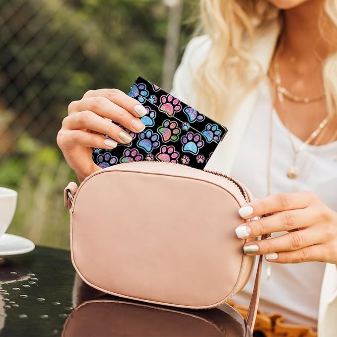 2Pcs PU Leather Small Squeeze Coin Purse Pouch Mini coin Bag Unique And Cute Wallet Cosmetic Bags Change Bag For Women Girls Men Dog Paw Pattern