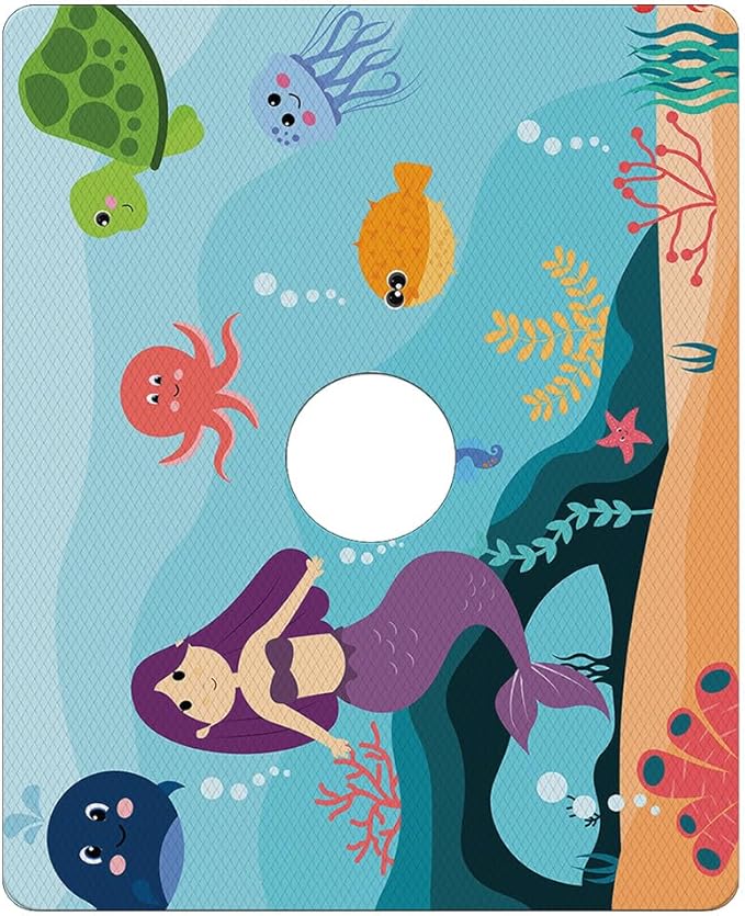 Kahuna Grip™ Non-Slip Peel and Stick Bath & Shower Mat - Ocean Friends (26x32 w/6" Center Drain Hole)