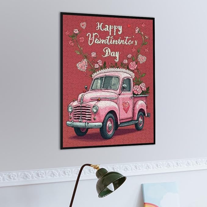 Jigsaw Puzzles for Adults 500 Piece - Happy Valentine's Day Wooden Puzzle，Puzzle Games， Stress Relief Games，Funny Puzzles，Unique Gifts for Wall Art ，Family Puzzles，Educational Games