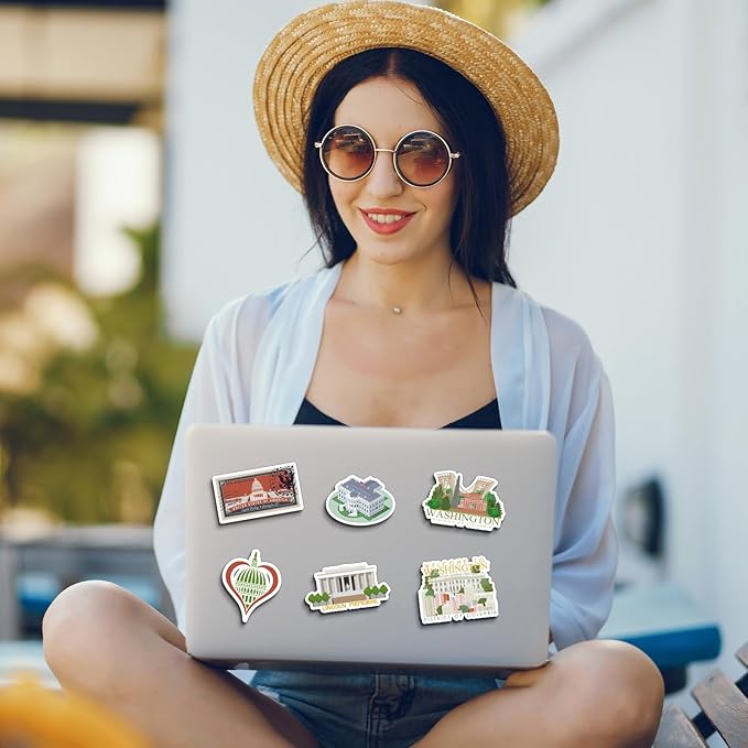Konohan 30 Pcs Washington, D. C. Souvenirs Gifts Washington, D. C. Magnet for Refrigerator City Magnetic Refrigerator Stickers for Home Decoration