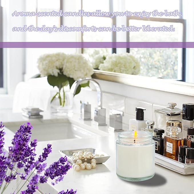 12 Pcs 4 Oz Mini White Soy Candles,Lavender Scented Candles Set,Bulk Aromatherapy Candle,Great Stress Relieving Scented Candle for Girls as a Gift for Birthdays, Weddings and More!